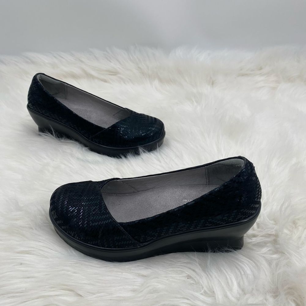 Alegria Black Leather Wedge Heel Women’s 6